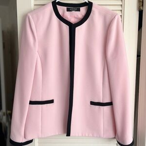 Kasper Pink and Black Dressy Blazer EUC 16